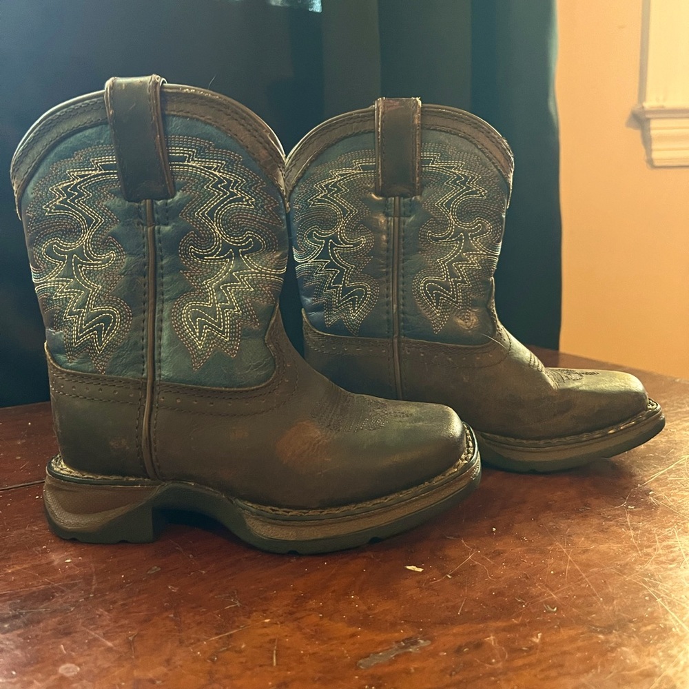 Durango - Kids Western Riding Boots - Size 8” - Used Condition - Blue and Brown